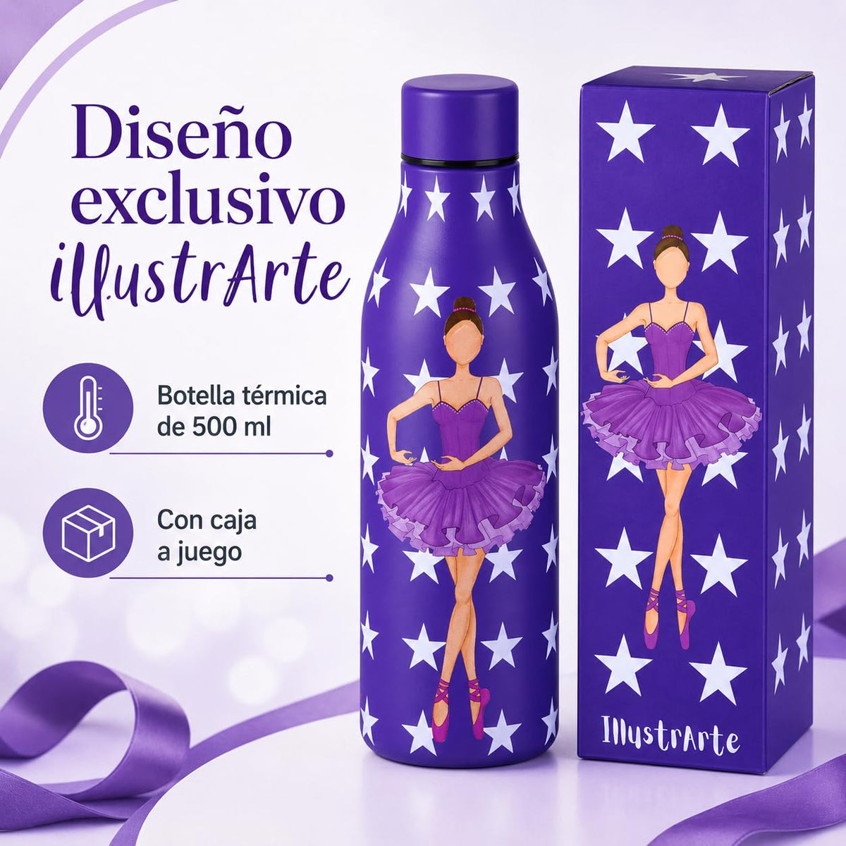 Botella térmica bailarina illustrArte 500 ml – diseño Sara – vista 7