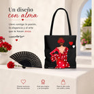 Bolsa tote Málaga flamenca Macarena rojo liso 7