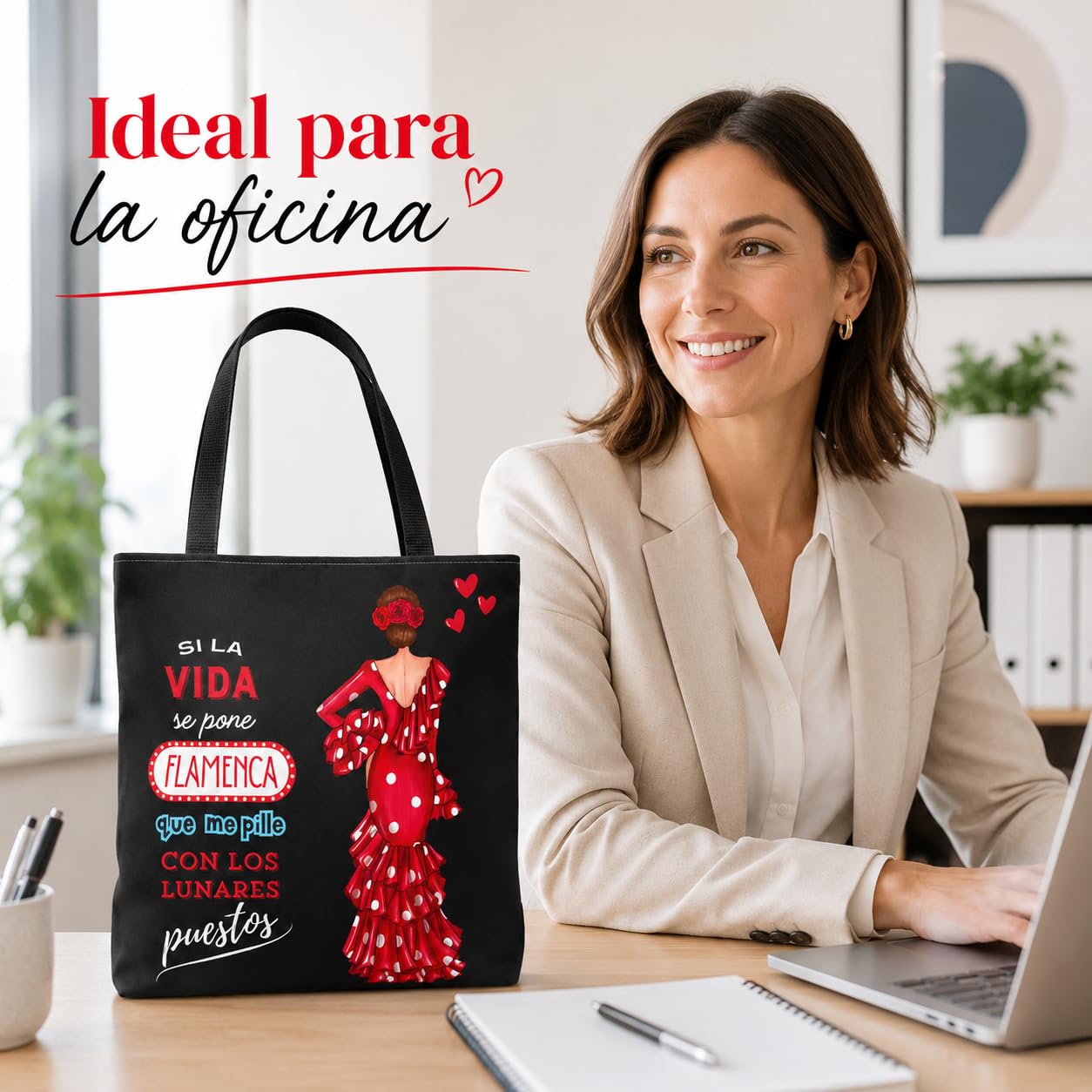 Bolsa tote Málaga flamenca Macarena con frase 7