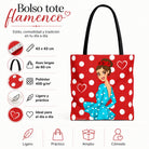 Bolsa tote Málaga flamenca Paquita rojo con lunares 5