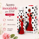 Botella térmica illustrArte 500 ml – diseño Manuela, flamenca de lunares – vista 2