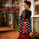 Bolsa tote Málaga flamenca Macarena negro con lunares 7