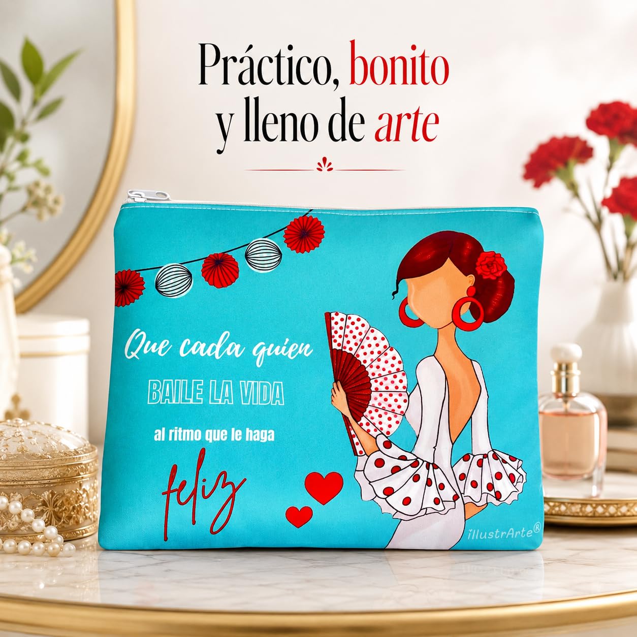 Neceser Granada illustrArte – Pepa Feliz turquesa – vista 6 – imagen Amazon