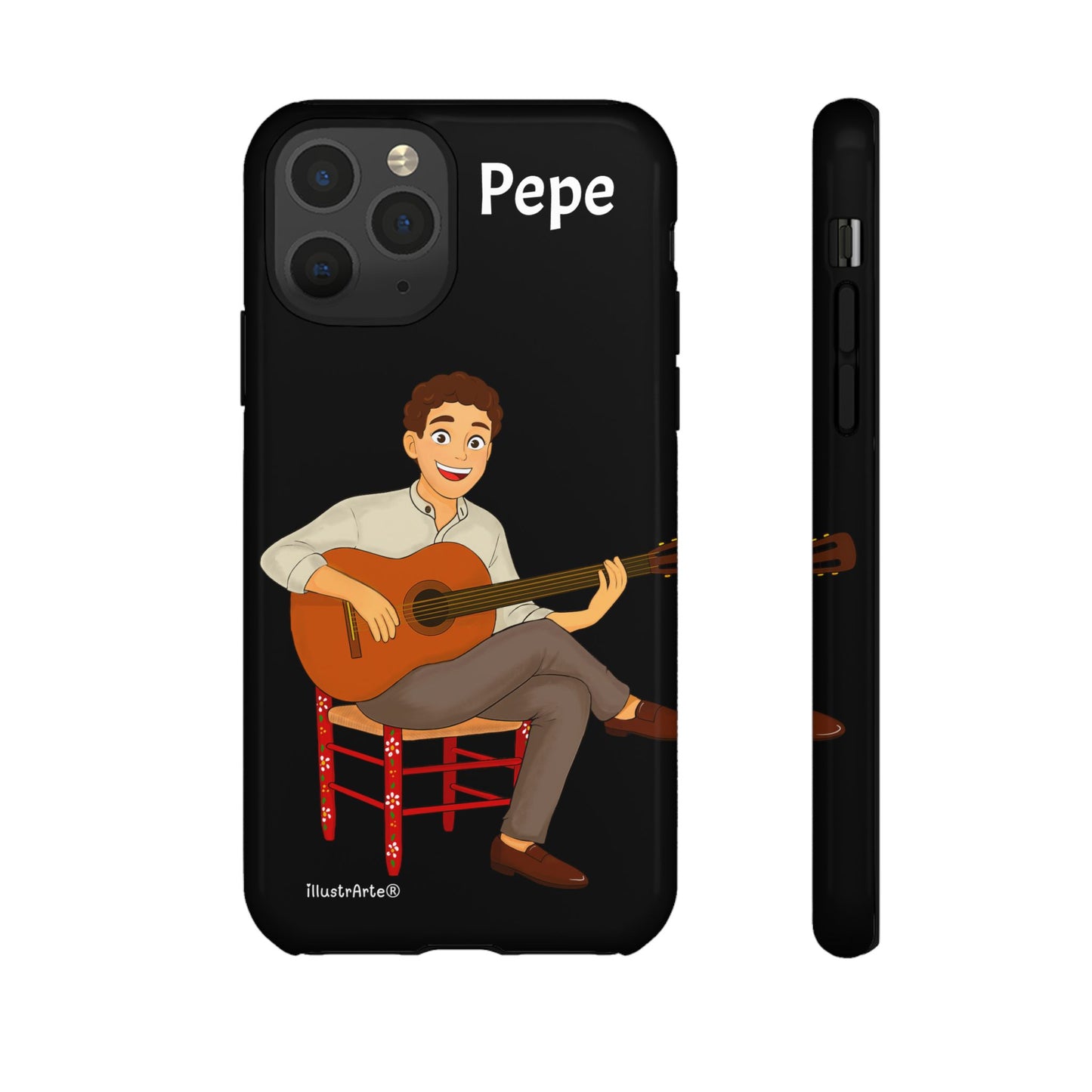 Funda de teléfono personalizada Pepe guitarrista – para iPhone, Samsung, Pixel