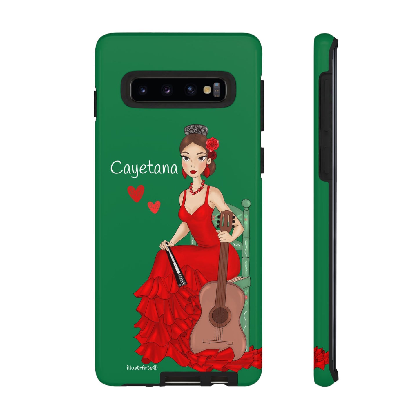 Cayetana personalized phone case with green background – for iPhone, Samsung, Pixel