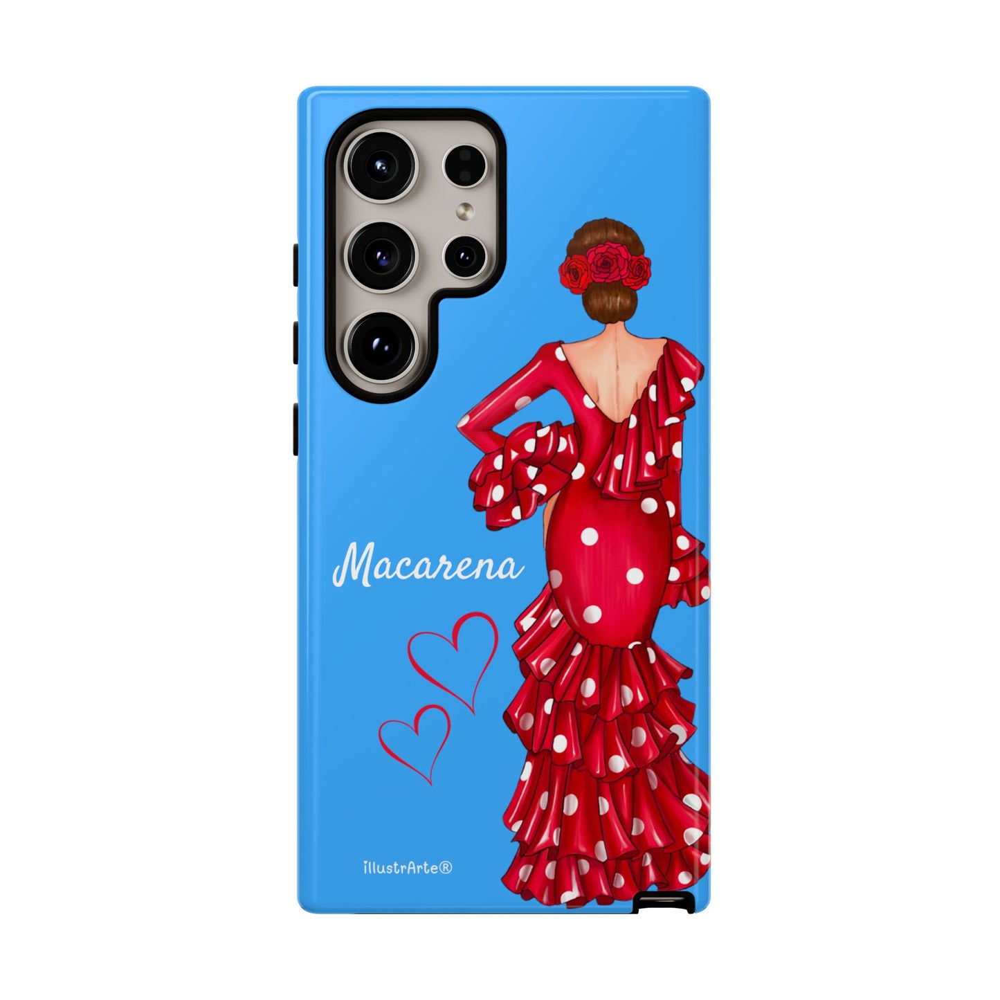 Funda de teléfono personalizada Macarena azul – para iPhone, Samsung, Pixel