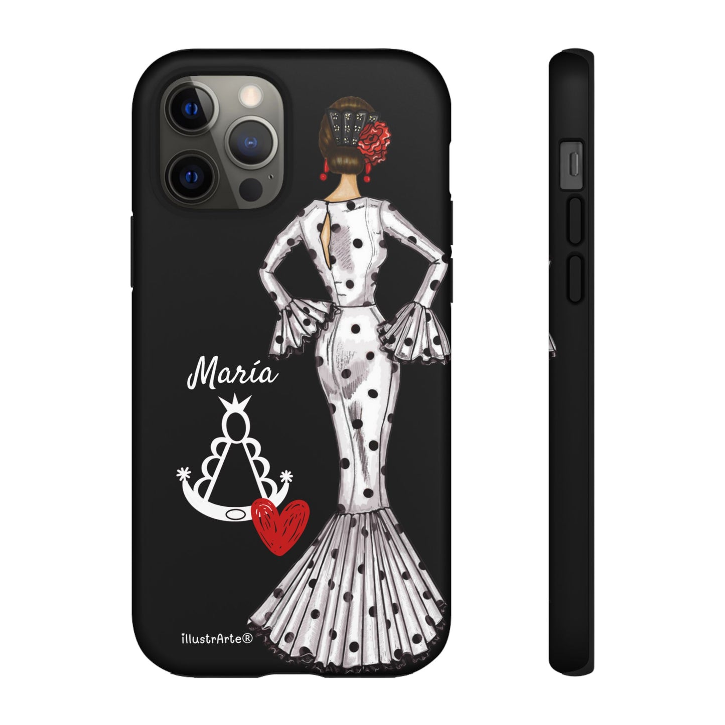 Funda de teléfono personalizable María blanco Virgen del Rocío – para iPhone, Samsung, Pixel