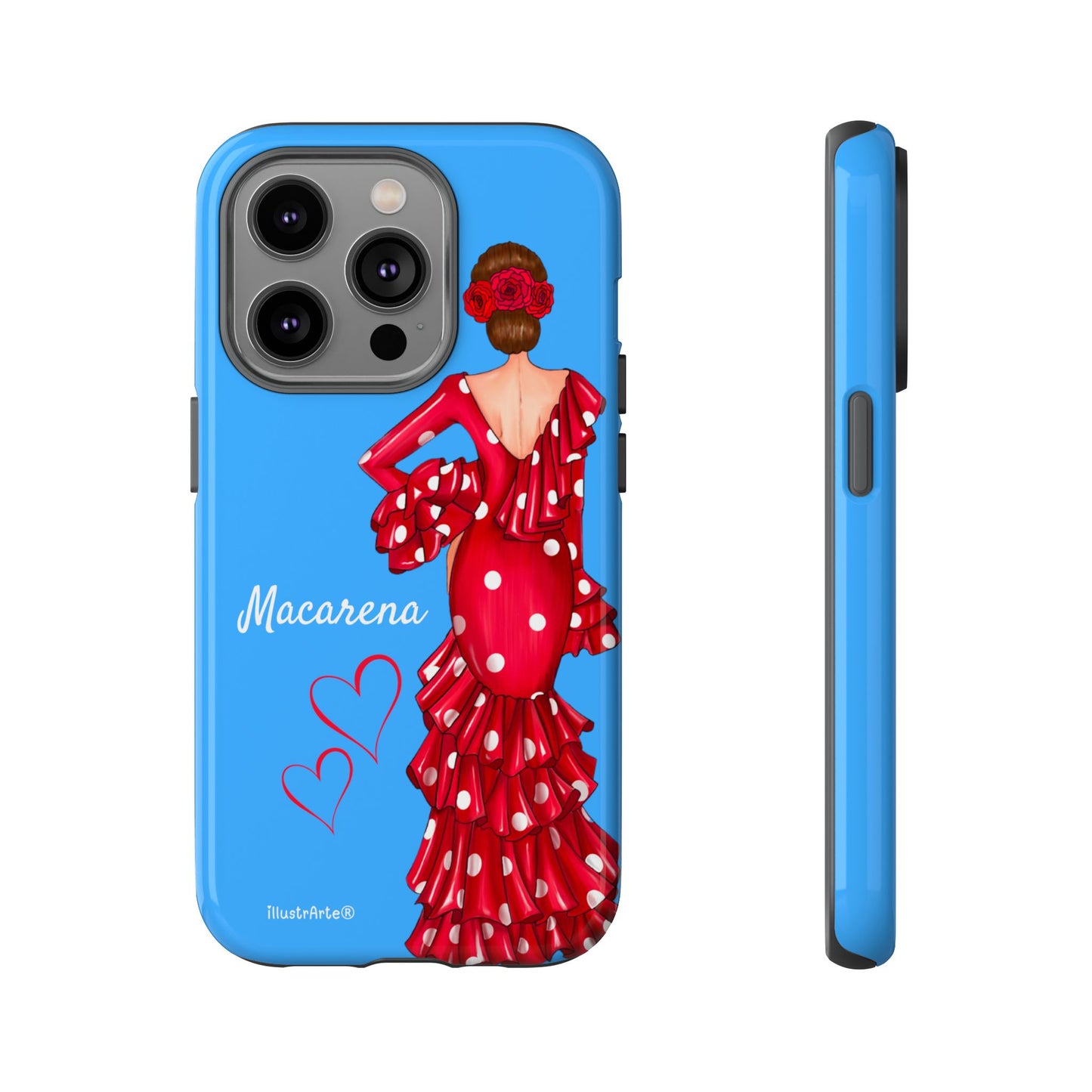 Funda de teléfono personalizada Macarena azul – para iPhone, Samsung, Pixel