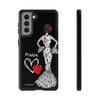 Funda de teléfono personalizada María vestido blanco – para iPhone, Samsung, Pixel