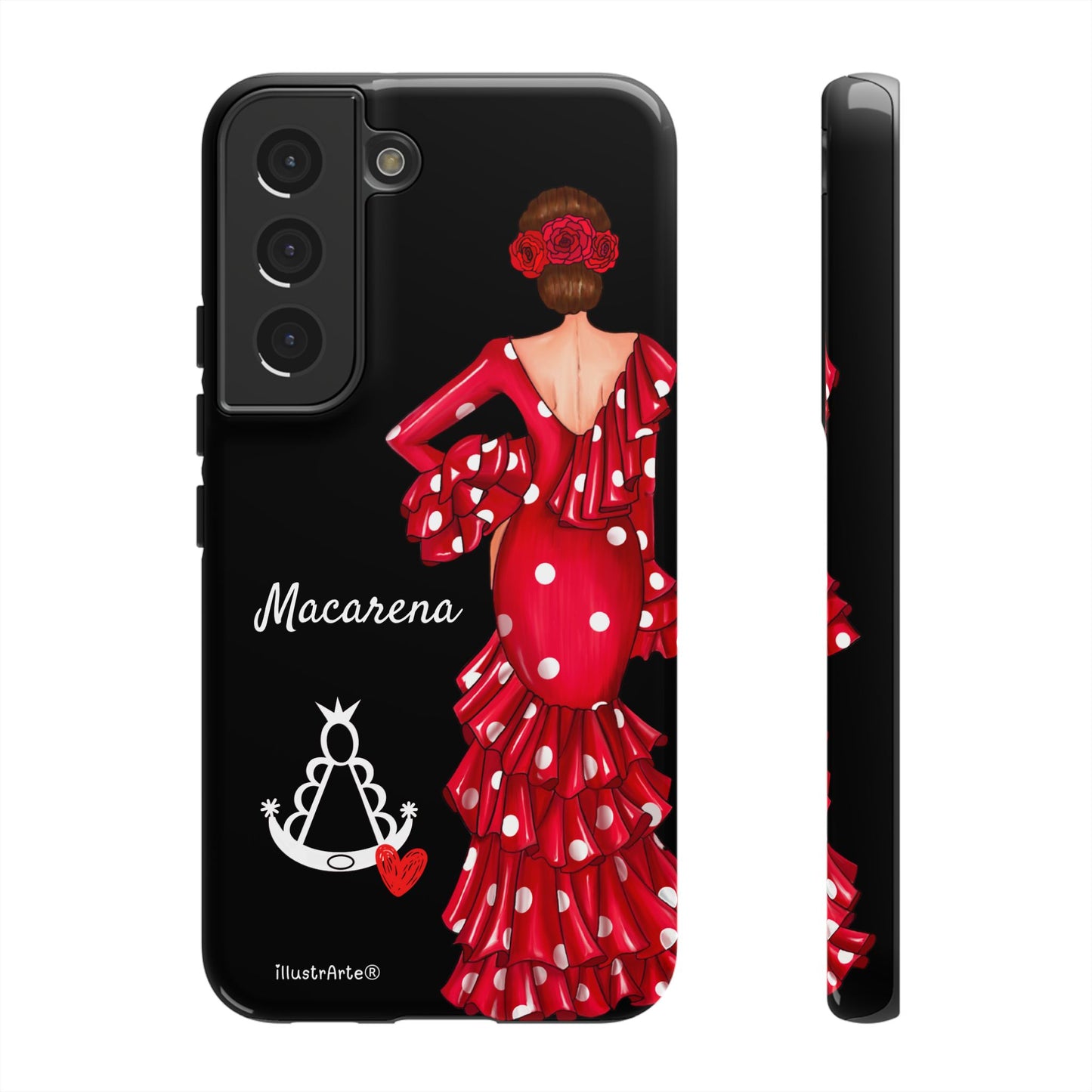 Funda de teléfono personalizada Macarena negro – para iPhone, Samsung, Pixel