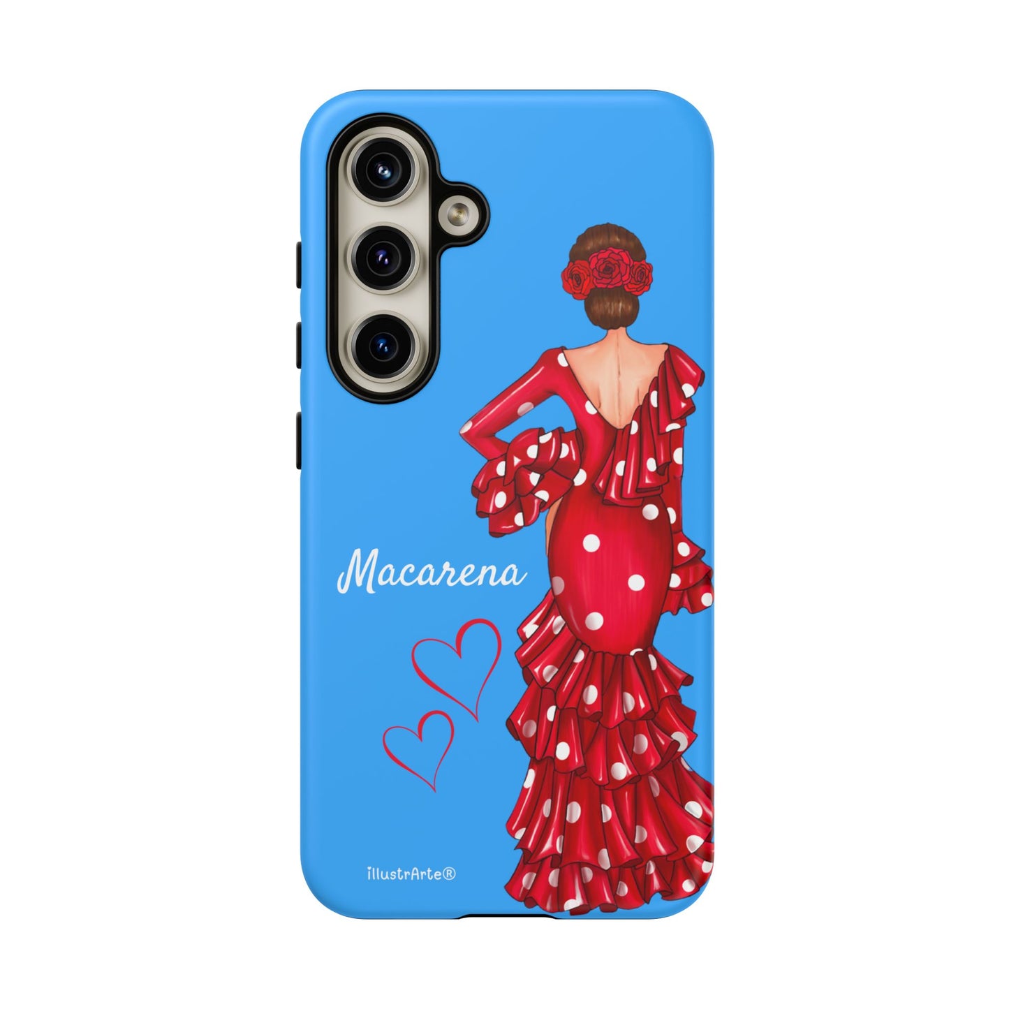 Funda de teléfono personalizada Macarena azul – para iPhone, Samsung, Pixel