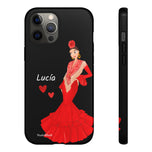 Personalised phone case flamenco dancer Lucía for iPhone 12 Pro Max, gloss finish – illustrArte