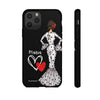 Funda de teléfono personalizada María vestido blanco – para iPhone, Samsung, Pixel