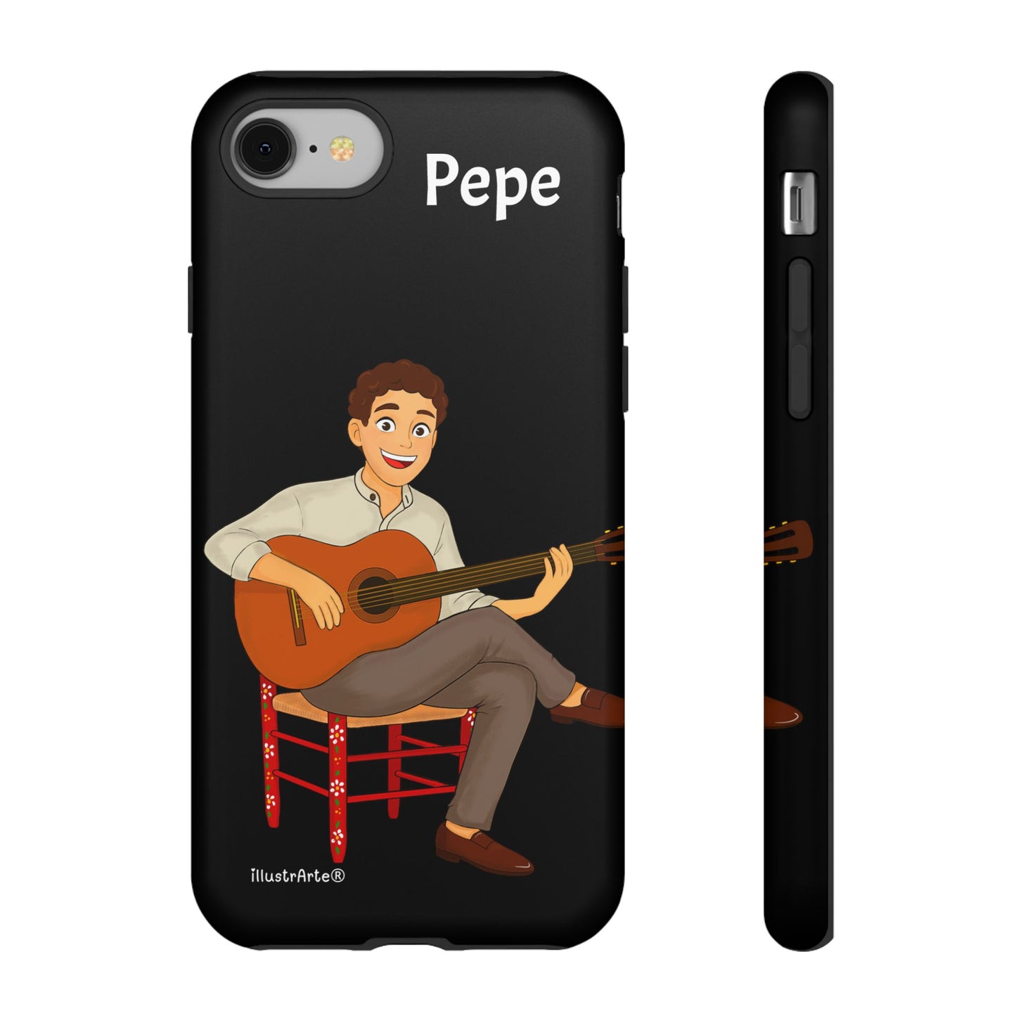 Funda de teléfono personalizada Pepe guitarrista – para iPhone, Samsung, Pixel