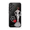 Funda de teléfono personalizada María vestido blanco – para iPhone, Samsung, Pixel