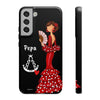 Funda de teléfono personalizable Pepa fondo negro Virgencita – para iPhone, Samsung, Pixel
