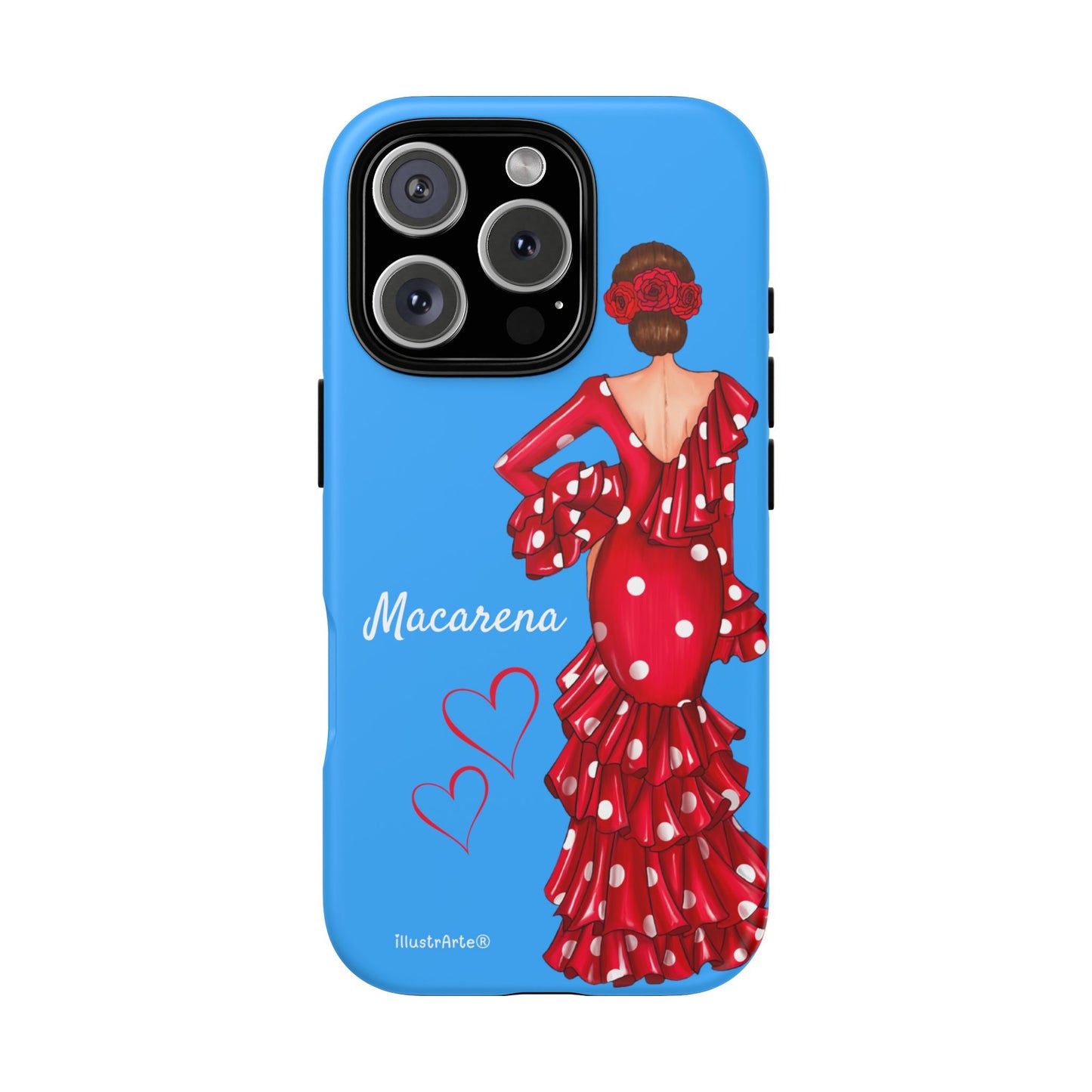 Funda de teléfono personalizada Macarena azul – para iPhone, Samsung, Pixel
