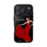 Personalised phone case flamenco dancer Candela for iPhone 17 Pro, gloss finish – illustrArte
