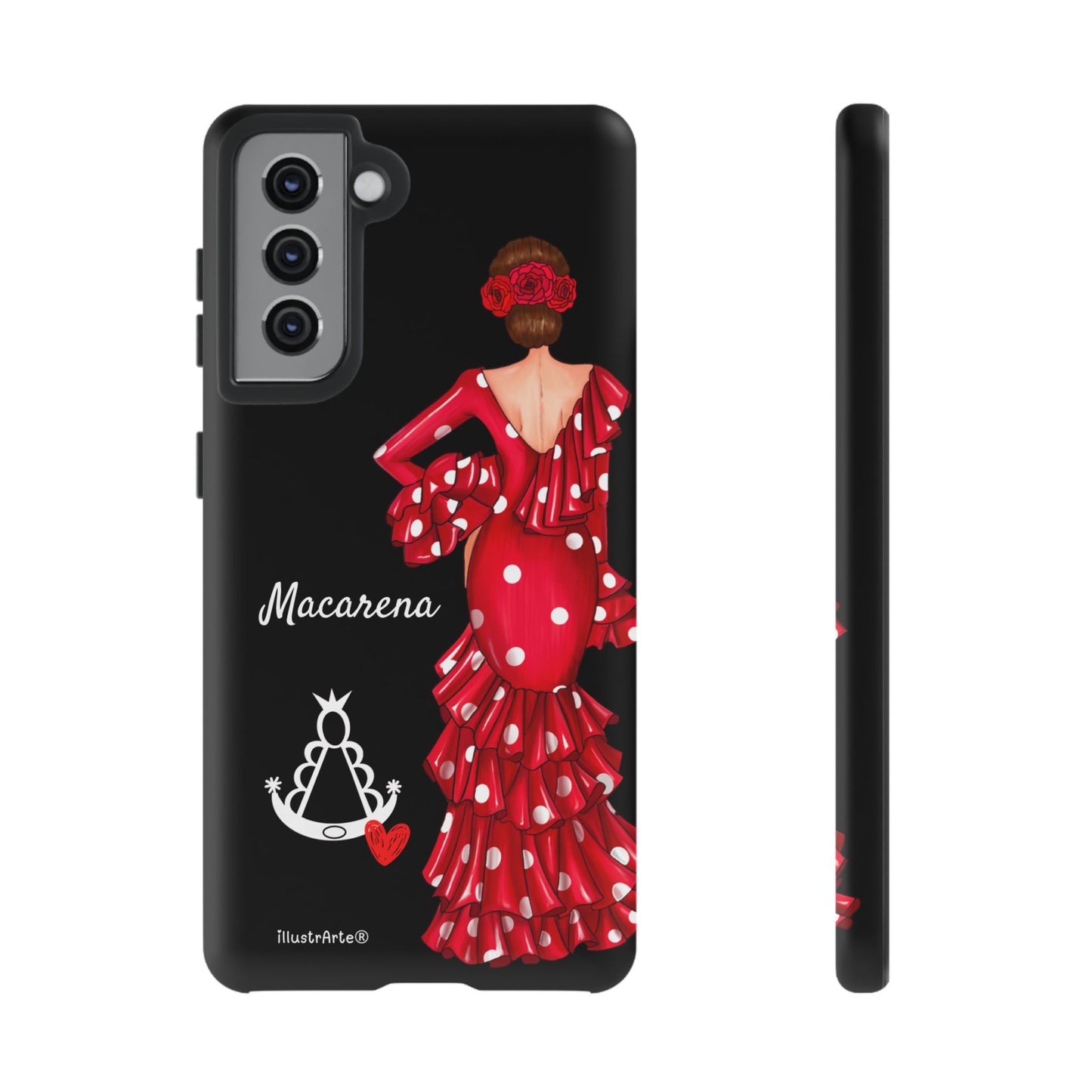 Funda de teléfono personalizada Macarena negro – para iPhone, Samsung, Pixel