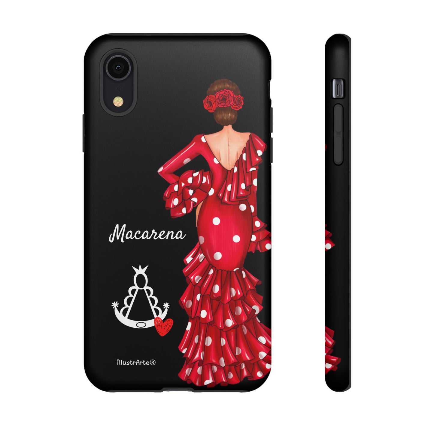 Funda de teléfono personalizada Macarena negro – para iPhone, Samsung, Pixel