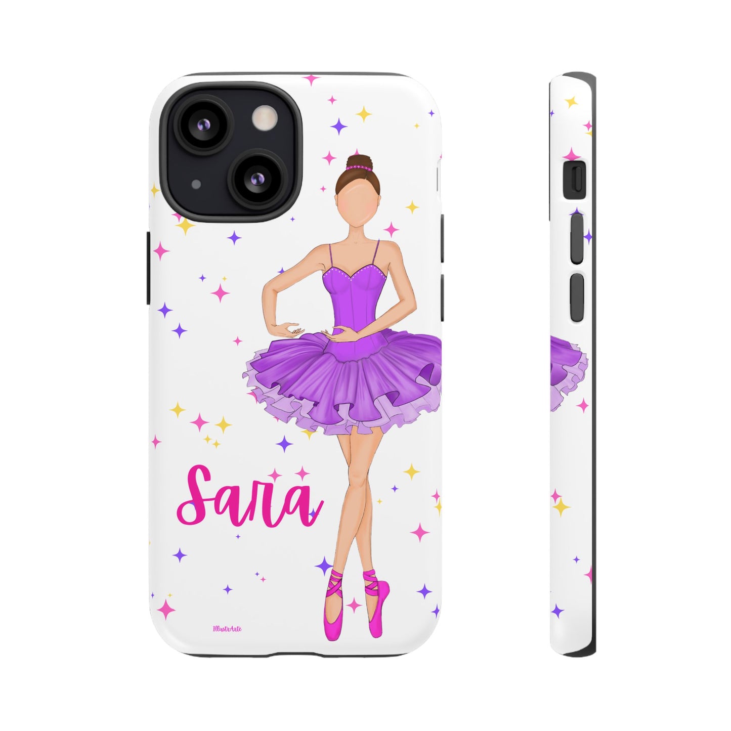 una funda de celular con una bailarina en ella