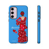 Funda de teléfono personalizable Macarena azul – para iPhone, Samsung, Pixel