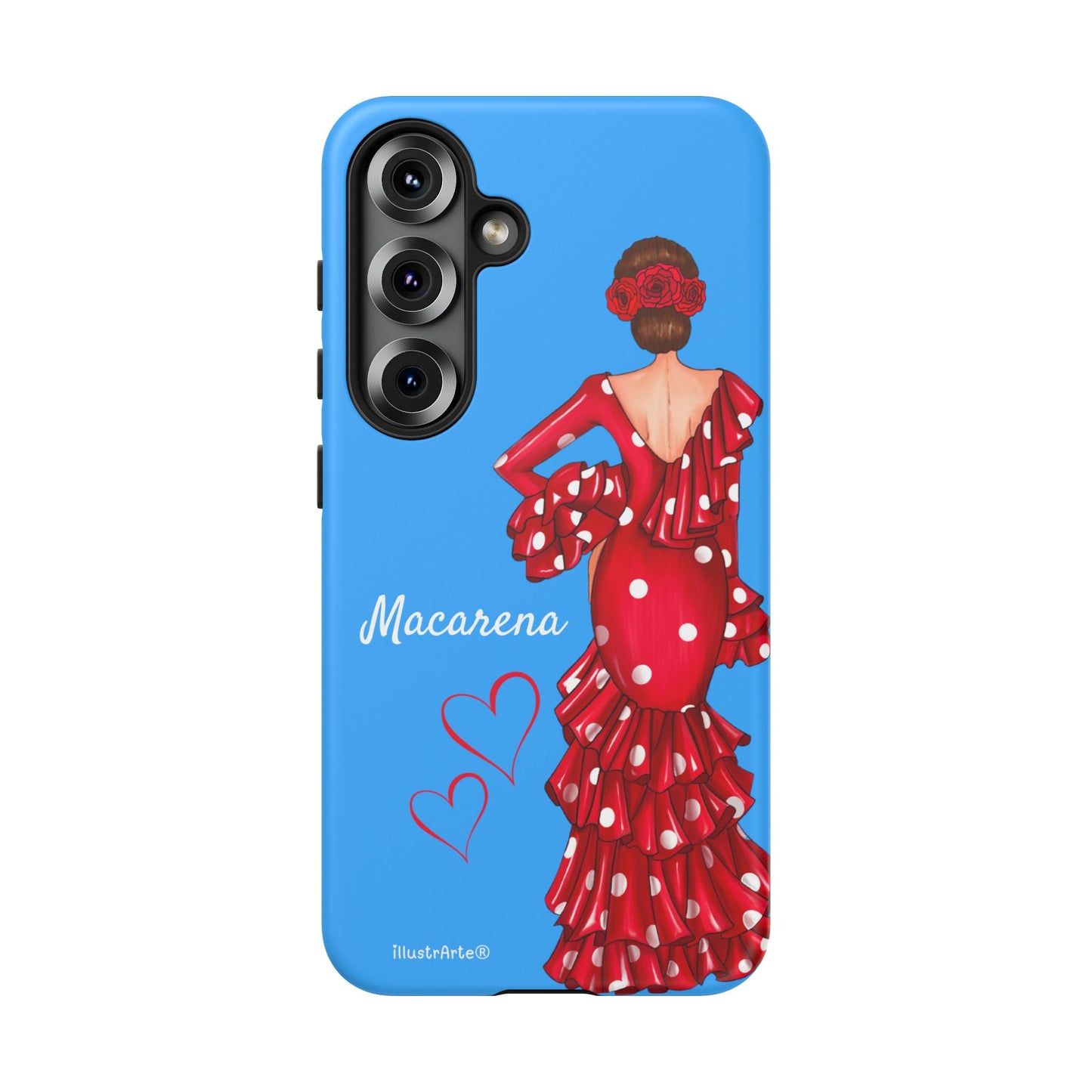 Funda de teléfono personalizada Macarena azul – para iPhone, Samsung, Pixel