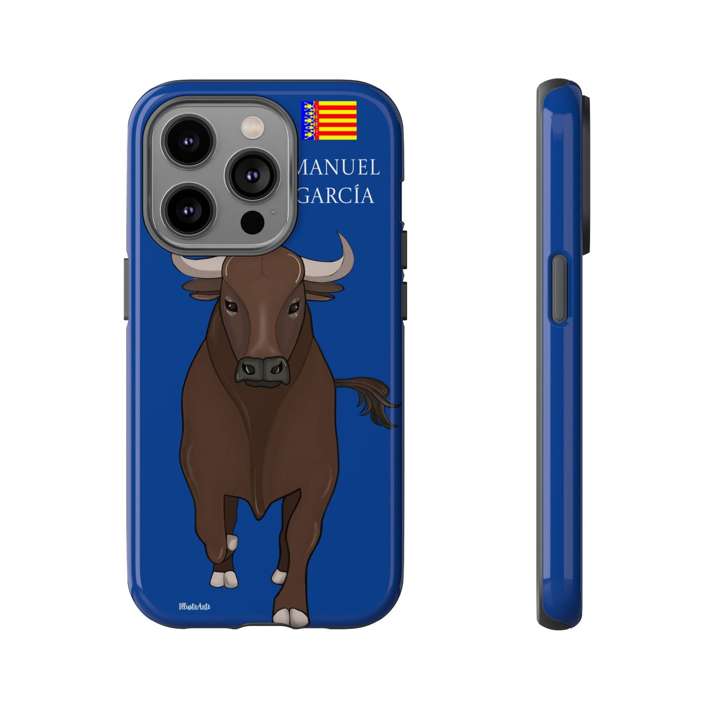 una funda de teléfono con una imagen de un toro