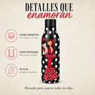 Botella térmica flamenca illustrArte 500 ml – diseño Pepa – detalles: tapón hermético y acero inoxidable