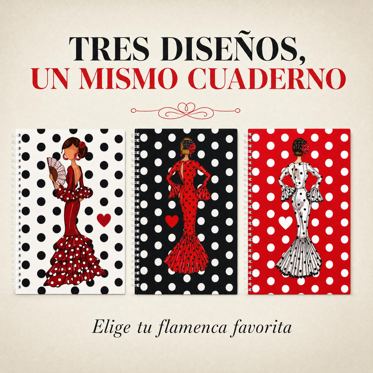 Libreta flamenca illustrArte 17 x 24 cm – los tres diseños