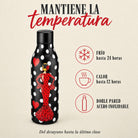 Botella térmica flamenca illustrArte 500 ml – diseño María Rojo – mantiene la temperatura: frío 24 h y calor 12 h