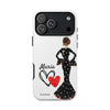 Funda de teléfono personalizada María vestido negro – para iPhone, Samsung, Pixel