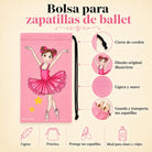 Bolsa para zapatillas de ballet illustrArte 20 x 36 cm – diseño Marina – vista 3