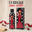 Botella térmica flamenca illustrArte 500 ml – diseño Pepa – un regalo original con su caja