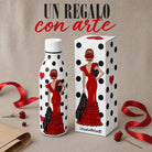 Botella térmica flamenca illustrArte 500 ml – diseño Manuela – un regalo original con su caja