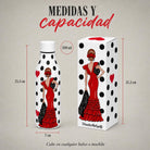 Botella térmica flamenca illustrArte 500 ml – diseño Manuela – medidas y capacidad de 500 ml