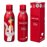 illustrArte flamenco thermal bottle 500 ml – Pepa Feliz design – bottle with its gift box