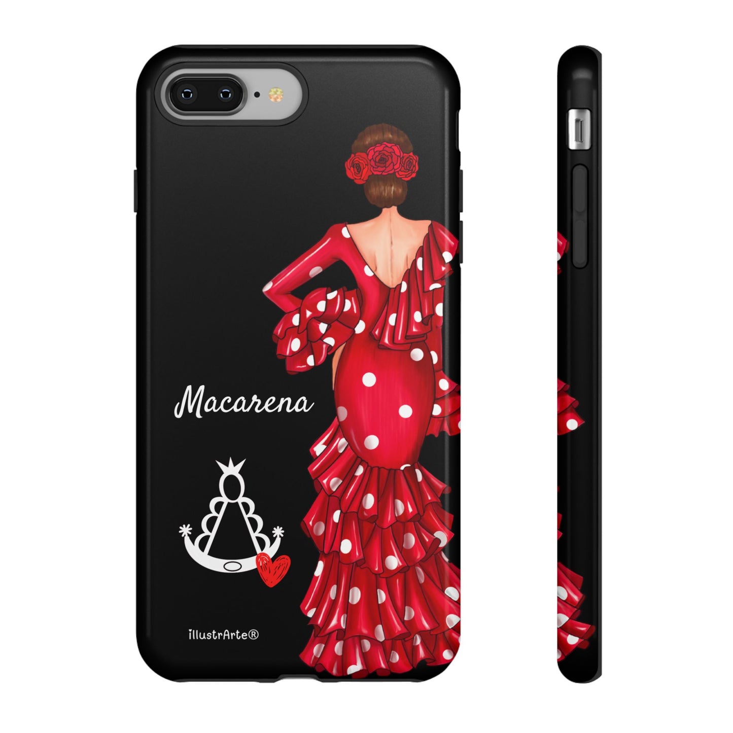 Funda de teléfono personalizada Macarena negro – para iPhone, Samsung, Pixel