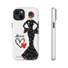 Funda de teléfono personalizada María vestido negro – para iPhone, Samsung, Pixel