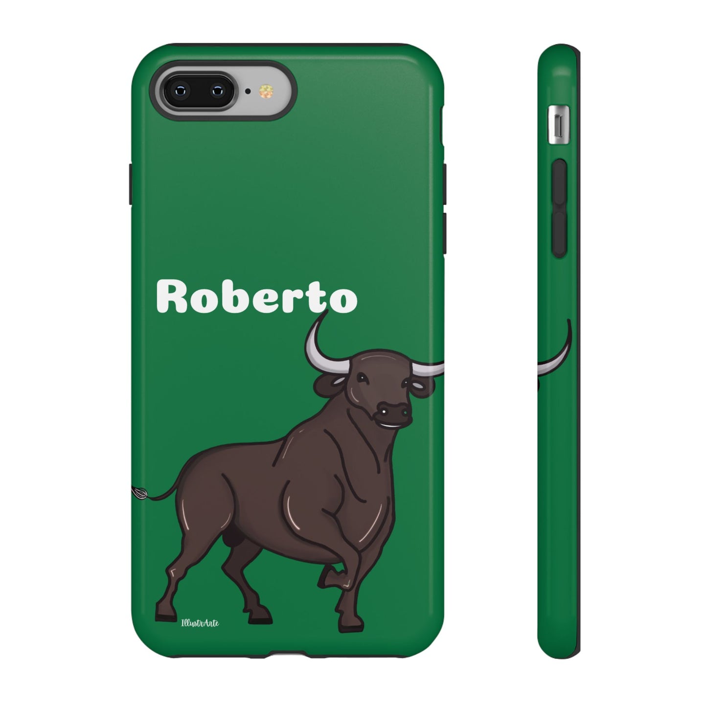 una funda de teléfono con un toro en ella