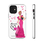 Personalised phone case flamenco dancer Manuela for iPhone 12 Mini, gloss finish – illustrArte