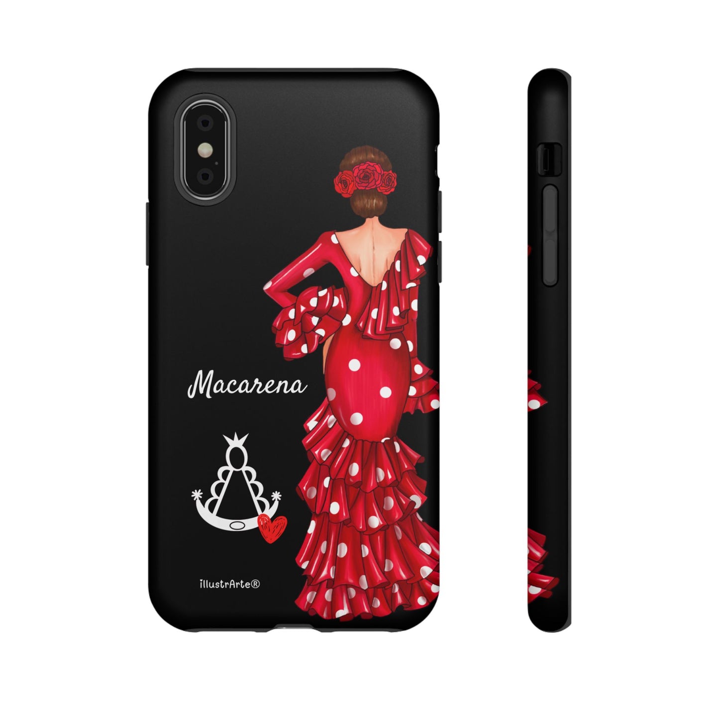 Funda de teléfono personalizada Macarena negro – para iPhone, Samsung, Pixel