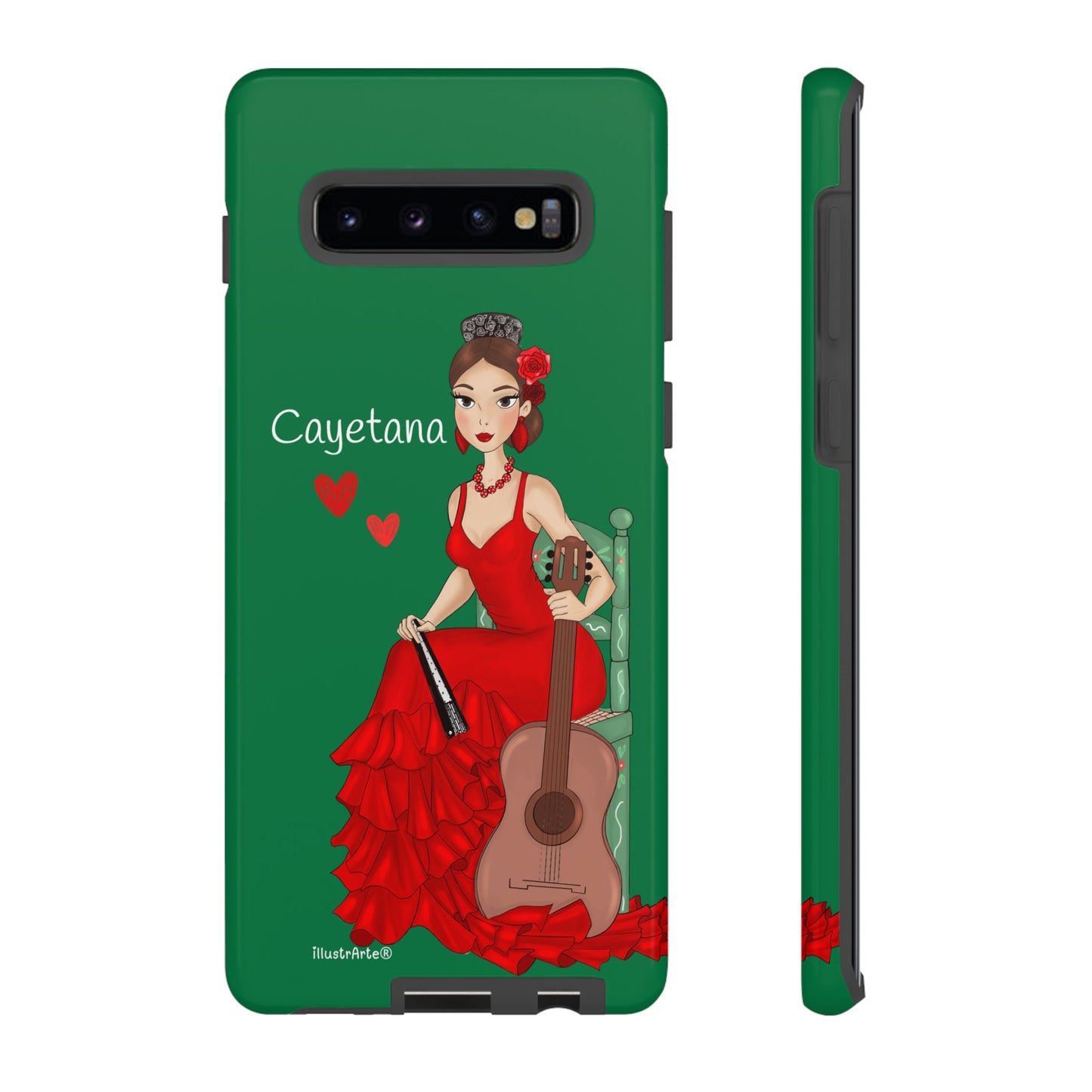 Cayetana personalized phone case with green background – for iPhone, Samsung, Pixel