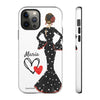 Funda de teléfono personalizada María vestido negro – para iPhone, Samsung, Pixel