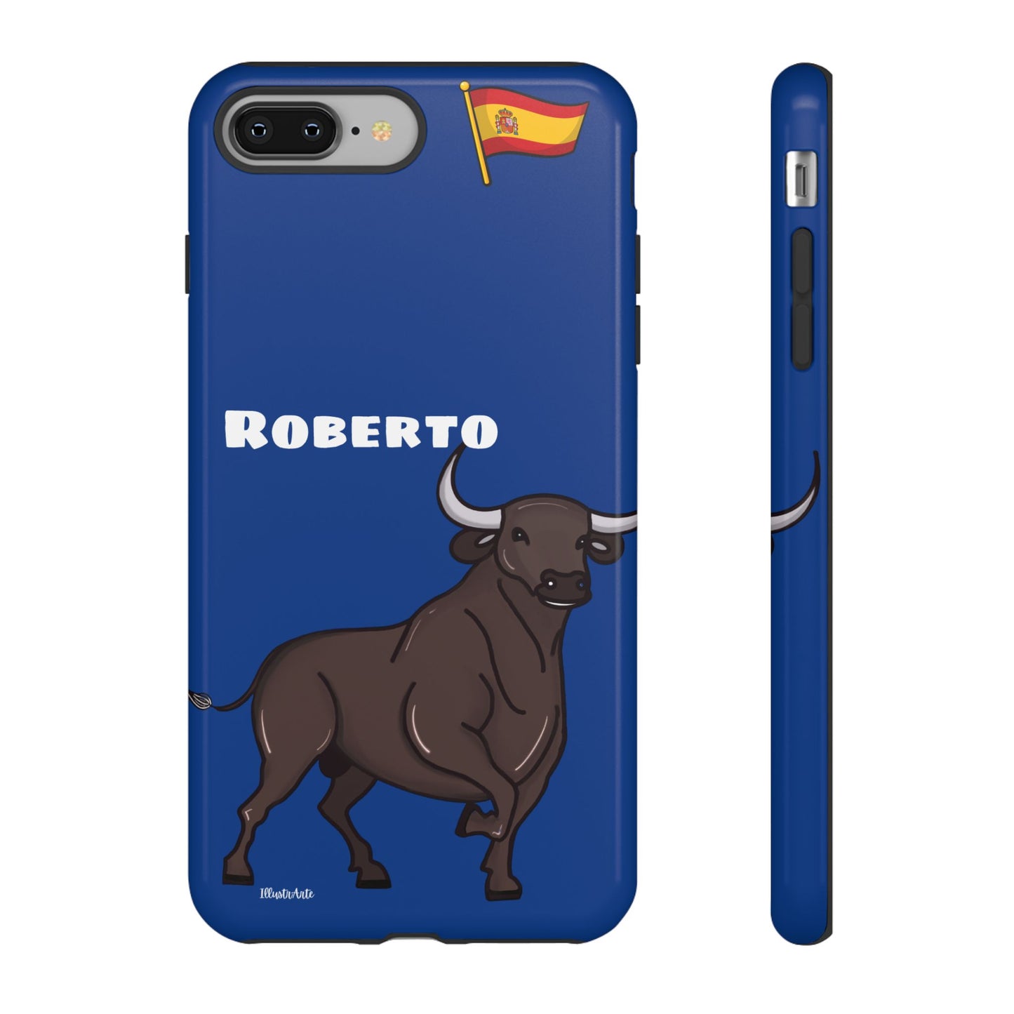 una funda de teléfono con un toro en ella