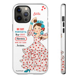 Personalised phone case flamenco dancer Lolita, with quote for iPhone 12 Pro Max, gloss finish – illustrArte