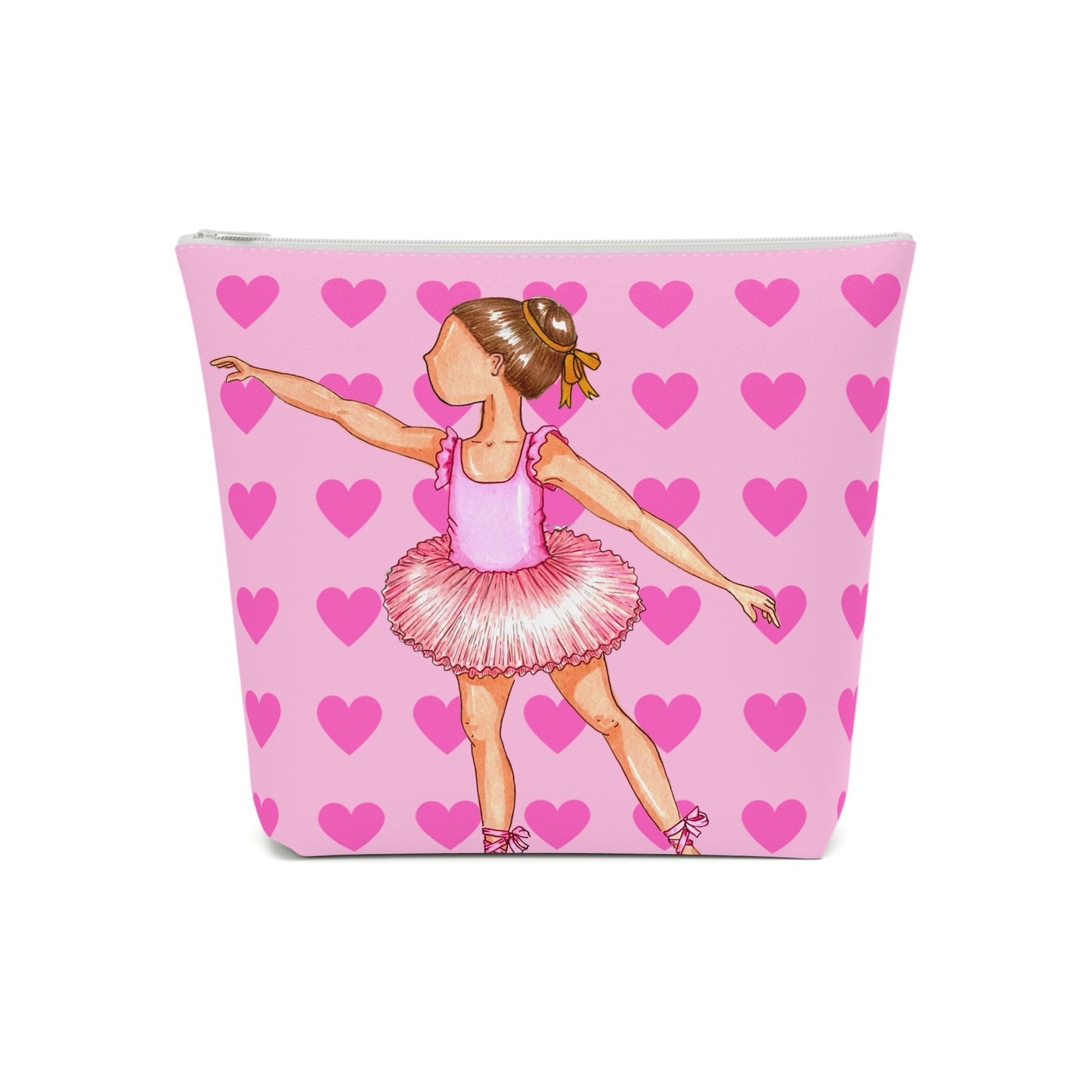 a pink bag with a girl in a tutu skirt