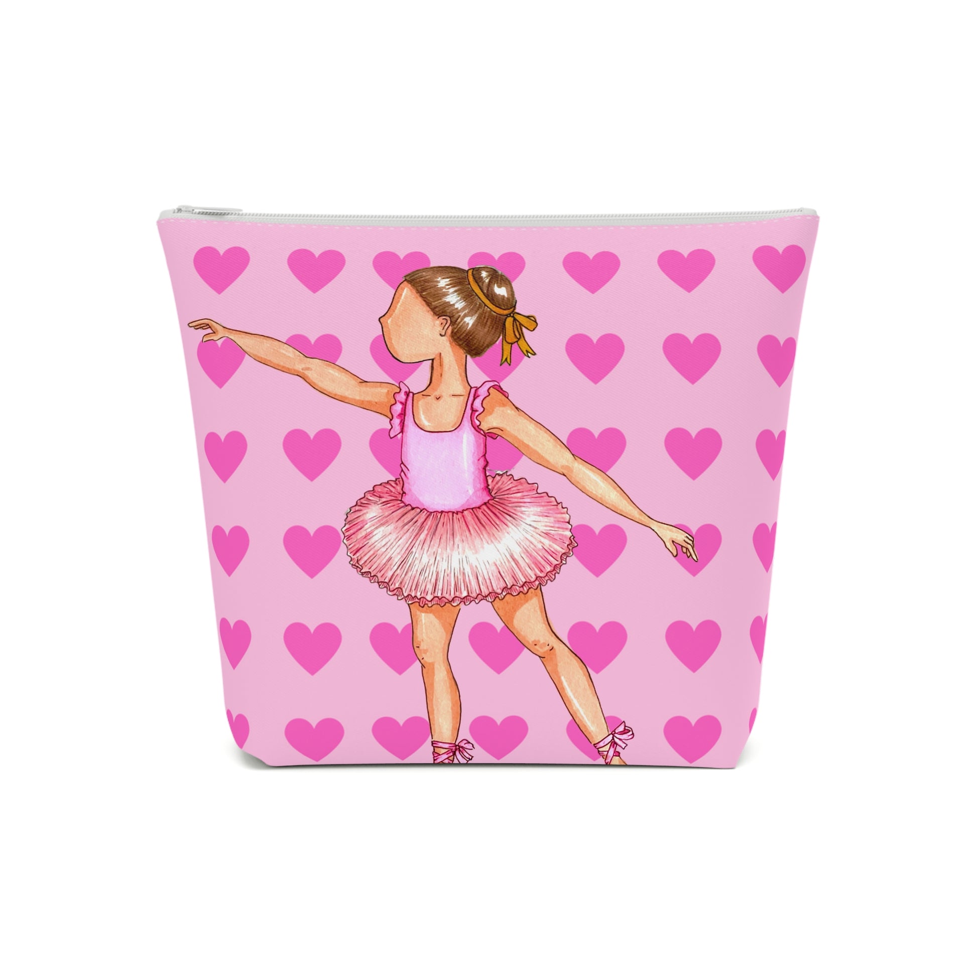 a pink bag with a girl in a tutu skirt