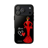 Funda de teléfono personalizable María rojo fondo negro – para iPhone, Samsung, Pixel