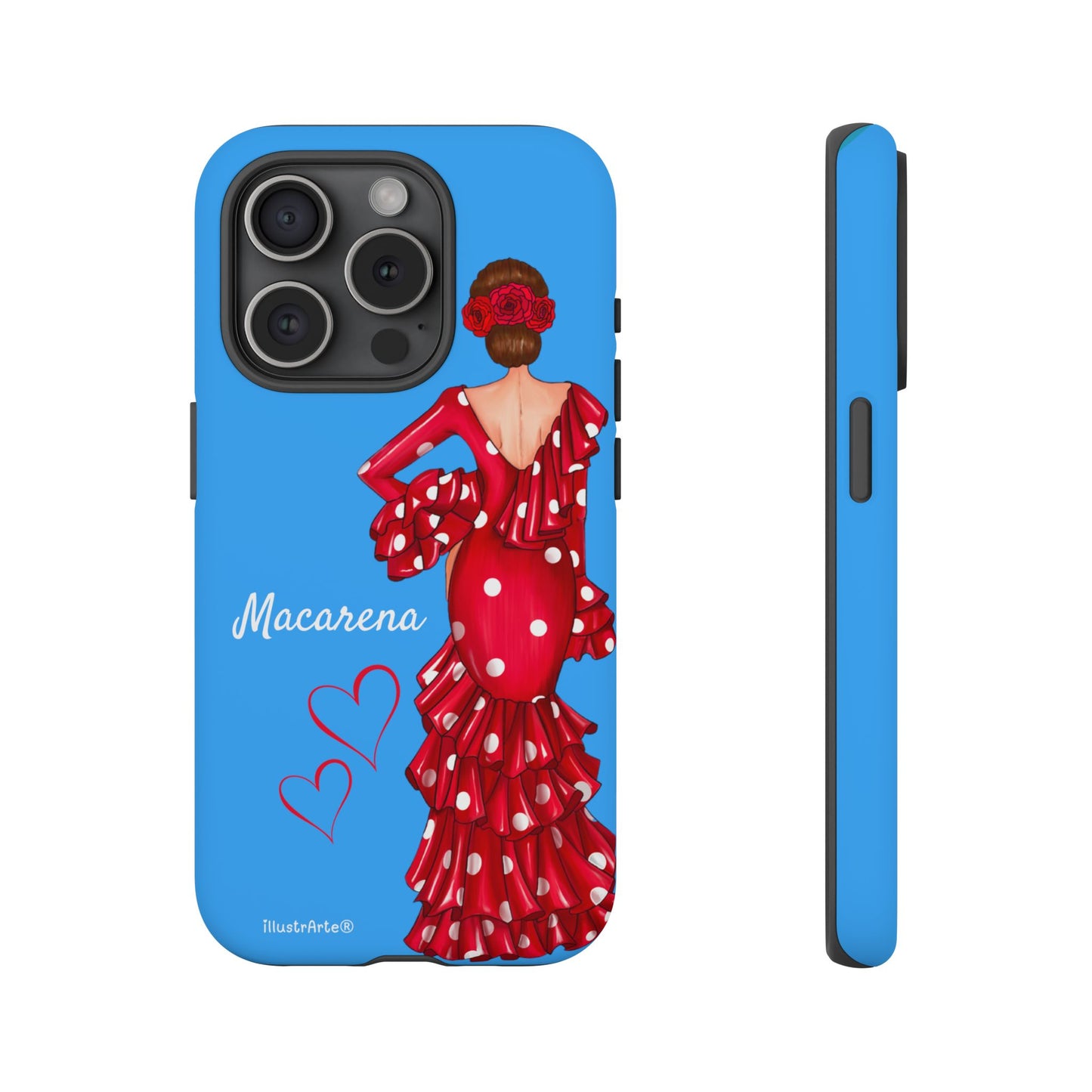 Funda de teléfono personalizada Macarena azul – para iPhone, Samsung, Pixel
